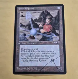 UNPLAYED SIGNED SHIELD SPHERE mtg Alliances ALAN RABINOWITZ EDH CUBE VINTAGE - Image 1