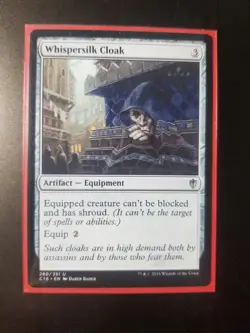 Whispersilk Cloak - Commander 2016 - Magic the Gathering - Near Mint/Mint - Image 1
