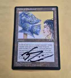 Unplayed Signed Helm of Obedience NM Alliances Magic MTG Brian Snoddy Edh Cube - Image 1