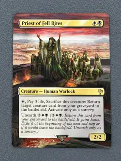 Priest of Fell Rites MTG Final Fantasy Commander Hand Painted Full Altered Art v - Image 1