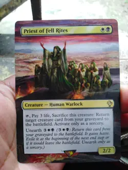 Priest of Fell Rites MTG Final Fantasy Commander Hand Painted Full Altered Art v - Image 2