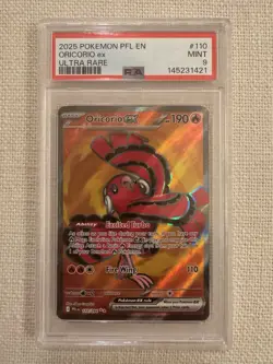 2025 POKEMON PFL EN-PHANTASMAL FLAMES ULTRA RARE #110 ORICORIO EX PSA 9 - Image 1