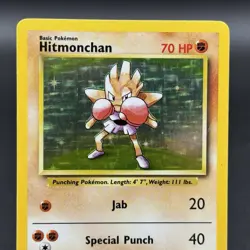 1999 Pokemon TCG Hitmonchan Base Set 7/102 Holo Unlimited Holo Rare - Image 2