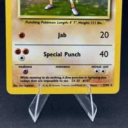 1999 Pokemon TCG Hitmonchan Base Set 7/102 Holo Unlimited Holo Rare - Image 3
