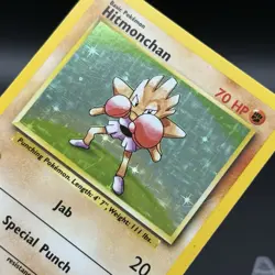 1999 Pokemon TCG Hitmonchan Base Set 7/102 Holo Unlimited Holo Rare - Image 4