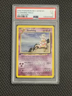 2000 Pokemon Neo Genesis Holo Rare Slowking First Edition 14/111 PSA 3 - Image 1