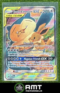 Eevee & Snorlax GX Tag Team 2016-19 Pokemon SM Black Star Promos #SM169 Tins - Image 1