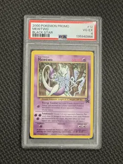 2000 Pokemon Black Star Promo Holo Rare Mewtwo 12 PSA 4 - Image 1