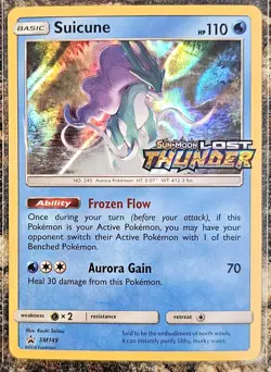 Pokemon 2018 Black Star Promo Suicune Holo SM149 LP - Image 1