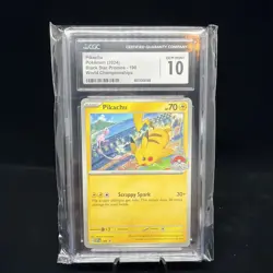 CGC Gem Mint 10 Pokemon Pikachu 2024 World Championship Black Star Promo SVP-190 - Image 1