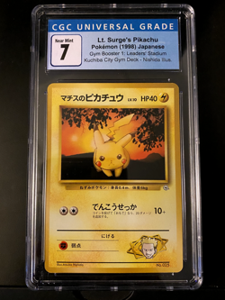 1998 Pokemon Japanese Pikachu #25 LT. SURGE'S CGC 7 - Image 1