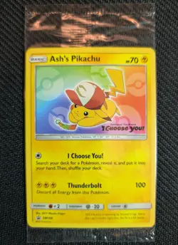 2017 Pokemon Black Star Promo Ash's Pikachu #SM108 (SEALED) - Image 1