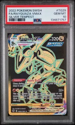 2022 Pokemon Silver Tempest Rayquaza VMAX Full Art #TG29/TG30 PSA 10 (b) - Image 1
