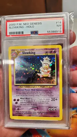 2000 Pokemon Neo Genesis Slowking Holo #14 PSA 7 *SWIRLS* - Image 1