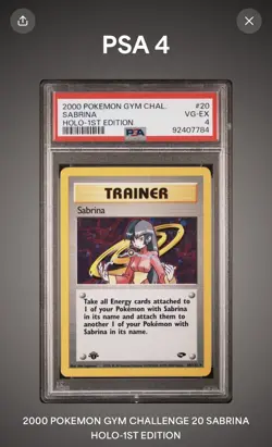 2000 SABRINA 1ST EDITION HOLO GYM CHALLENGE PSA 4 20/132 POKEMON WOTC - Image 1
