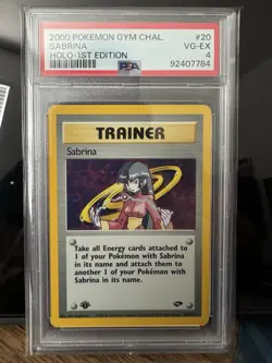 2000 SABRINA 1ST EDITION HOLO GYM CHALLENGE PSA 4 20/132 POKEMON WOTC - Image 2