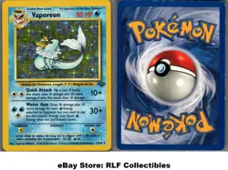 1999 Pokemon, Jungle, #12/64 Vaporeon, Holo Rare - Image 1