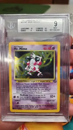 1999 Pokemon Jungle Mr. Mime Holo Unlimited #6/64 BGS 9 MINT - Image 1