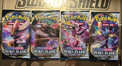 Pokemon TCG Sword & Shield Rebel Clash Booster Pack Art Bundle Set - Image 1