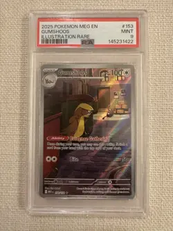 2025 Pokemon Meg EN-Mega Evolution Gumshoos Illustration Rare PSA 9 153/132 - Image 1
