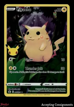 2021 Pokemon TCG Celebrations #005 Pikachu HOLO RARE - Image 1