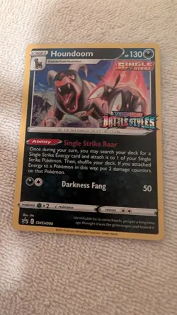 Houndoom SWSH090 battle styles pokemon prerelease promo NM - Image 1
