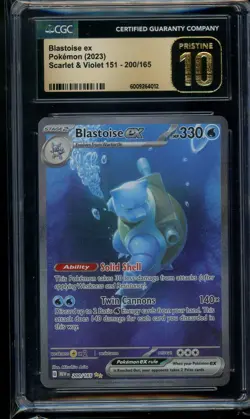2023 Pokemon Blastoise Ex #200/165 Scarlet & Violet 151 SIR CGC 10 Pristine - Image 1