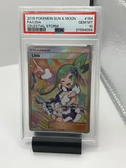 2018 Pokemon Lisia Full Art Celestial Storm 164/168 PSA 10 GEM MINT - Image 1