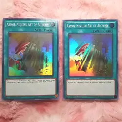 2X Yu-Gi-Oh! Armor Ninjitsu Art of Alchemy 1st Edition SHVA-EN027 Super Rare - Image 1