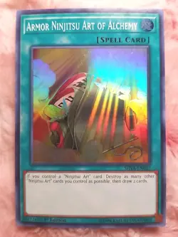 2X Yu-Gi-Oh! Armor Ninjitsu Art of Alchemy 1st Edition SHVA-EN027 Super Rare - Image 2