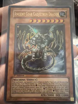 Yu-Gi-Oh Ancient Gear Gadjiltron Dragon SD10-EN001 1st Edition Ultra Rare LP - Image 1