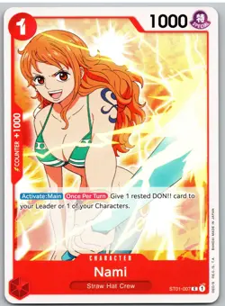 One Piece Nami ST01-007 Pre-Errata Starter Deck 1: Straw Hat Crew Regular NM - Image 1