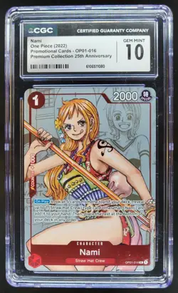 2022 ONE PIECE CCG NAMI 25TH ANNIVERSARY OP01-016 CGC 10 A PT - Image 1