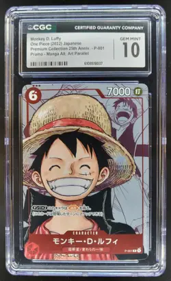 2022 ONE PIECE CCG JAPANESE MONKEY D. LUFFY MANGA ALT ART P-001 CGC 10 A PT - Image 1