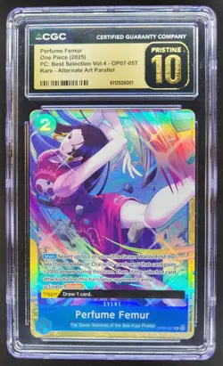 2025 ONE PIECE CCG PERFUME FEMUR RARE ALT ART OP07-057 CGC 10 PRISTINE B PT - Image 1