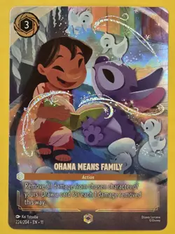 Enchanted Ohana Means Family NM Foil Winterspell Disney Lorcana Lilo Stitch x1 - Image 1