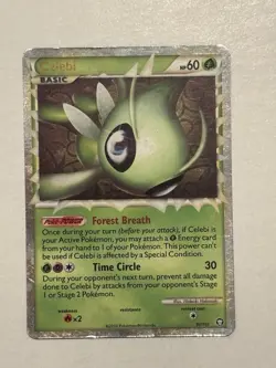 Pokemon Celebi Basic Holo Rare Card Heartgold & Soulsilver 92/102 60HP 2010 - Image 1