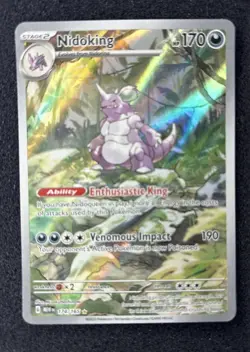 Pokemon TCG Nidoking Scarlet and Violet 151 Illustration Rare Card 174/165 - Image 1