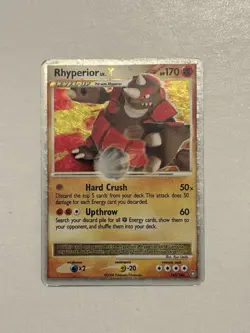 Pokemon Rhyperior LV.X Holo Card 145/146 170HP Level Up Diamond & Pearl 2008 - Image 1