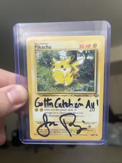 Pokemon Pikachu 60/64 Base Set Card SIGNED By Jason Paige Autograph - Image 1