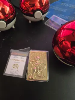 Nintendo Pokemon Mewtwo Gold Card with Pokeball & Certificate 1999 Burger King - Image 1