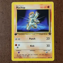 🔥🔥1st Edition Machop Team Rocket Pokemon Card 59/82 Common LP #3🔥🔥 - Image 1