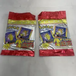2 Packs Of Pokemon Action Flipz Premier Edition 4 Card 1999 SEALED Nintendo - Image 1