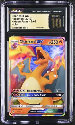 CGC 10 PRISTINE Charizard GX 2019 Hidden Fates 9/68 Holo Pokemon Card - Image 1
