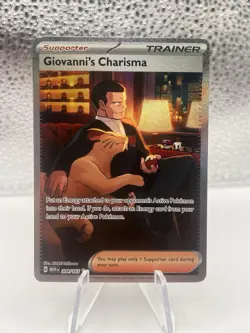 Pokemon TCG Giovanni's Charisma Full Art Trainer Card 207/165 Sir SV151 NM EN - Image 1
