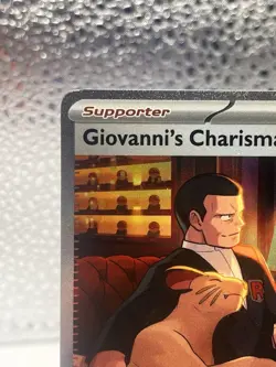 Pokemon TCG Giovanni's Charisma Full Art Trainer Card 207/165 Sir SV151 NM EN - Image 2