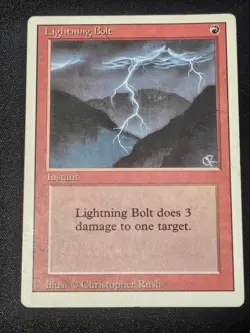 MTG: Revised - Lightning Bolt - Damaged - Image 1