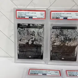 MTG Secret Lair Spiderman Venom Unleashed INKS FOIL PSA 9 Full Set sequential - Image 2