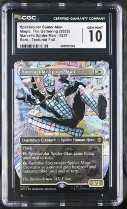 CGC 10 GEM MINT MTG Spectacular Spider-Man 0237 2025 Marvel's Rare Textured Foil - Image 1