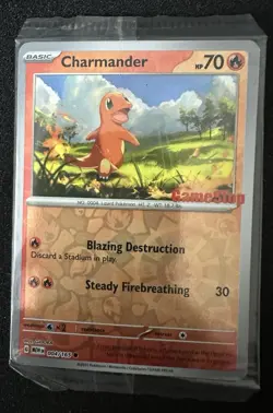 Pokemon TCG Charmander #004/165 [GameStop Stamp] Scarlet & Violet: 151 [SEALED] - Image 1